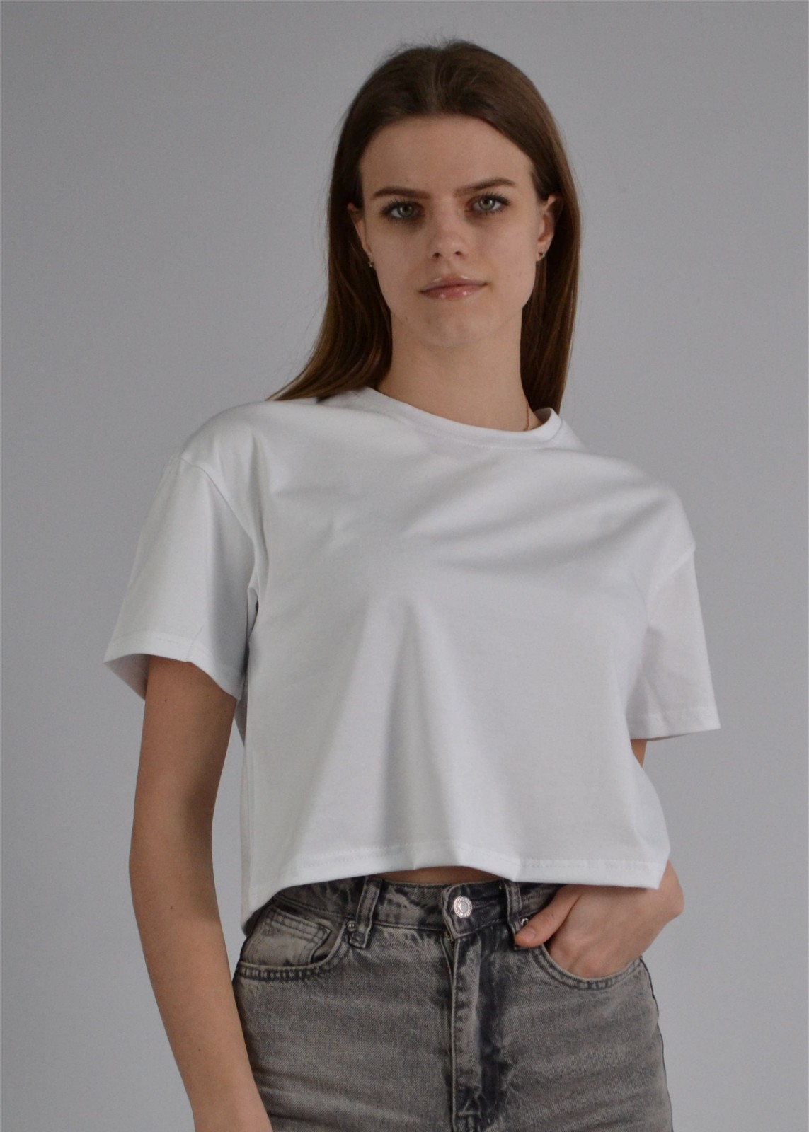 Кроп топ преміум білий S-XL